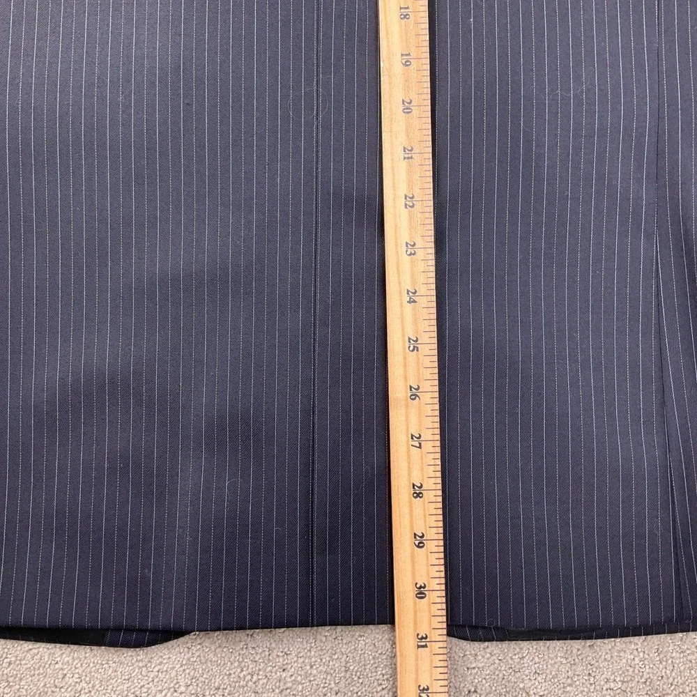 Chaps Suit Mens‎ 38R Navy Blue Pinstripe Classic Career Party Wool